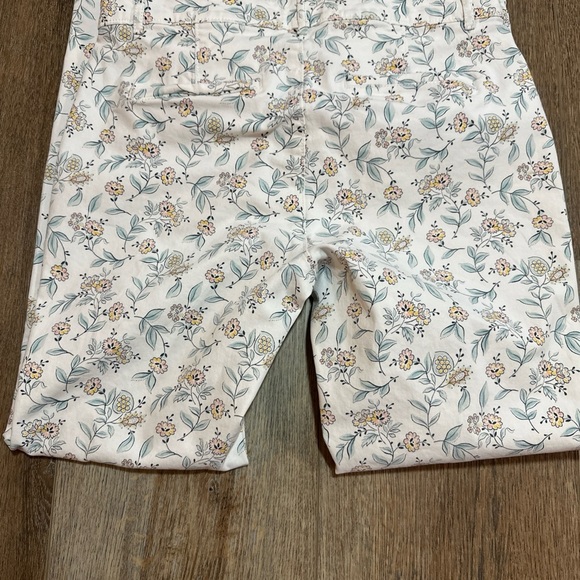 LOFT Cream Floral Straight Leg Jeans - Picture 6 of 9